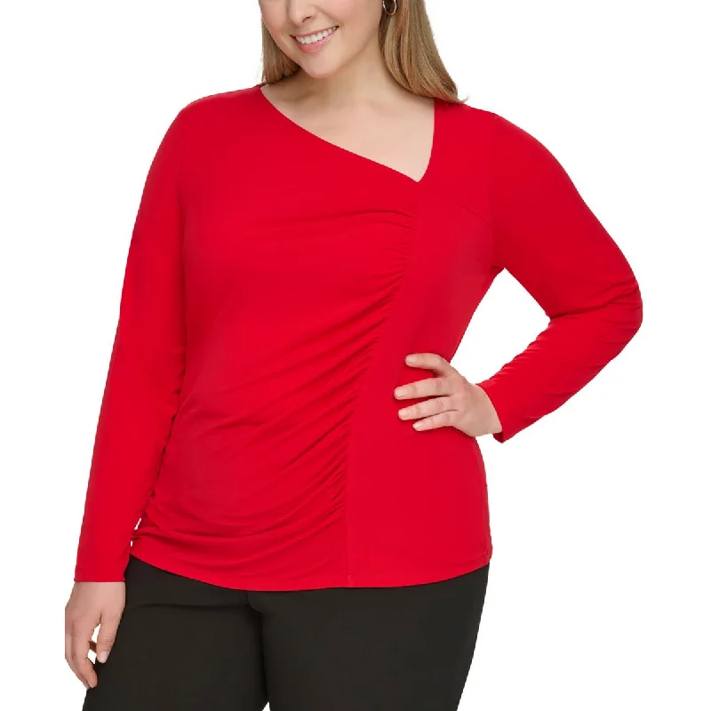 Calvin Klein Womens Plus Asymmetric Neck Work Wear Pullover Top Turtleneck Warm Pullover Calvin Klein Womens Plus Asymmetric Neck Work Wear Pullover Top Turtleneck Warm Pullover