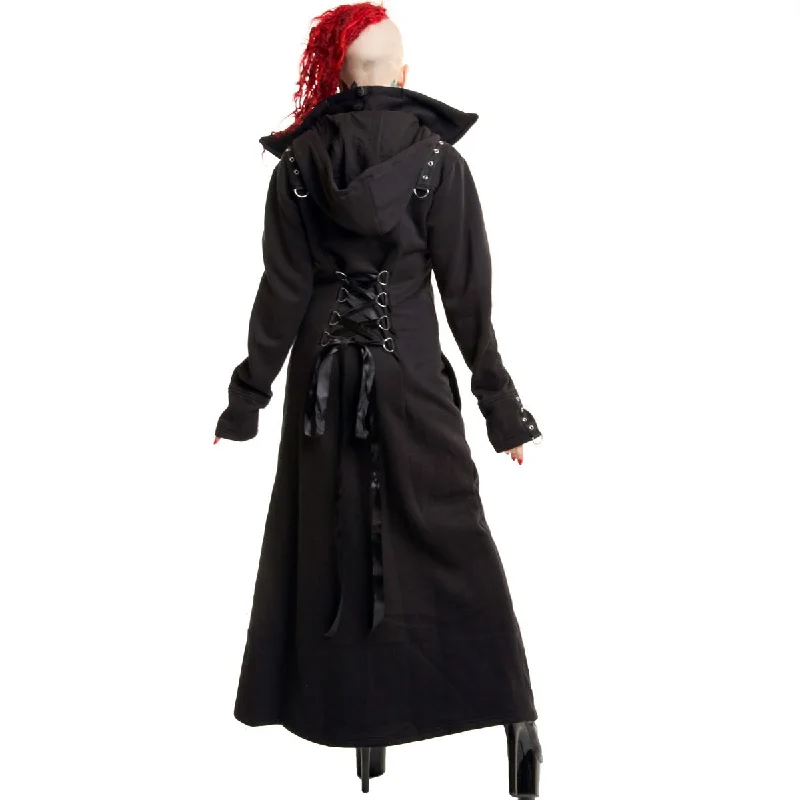 RAVEN COAT - BLACK Hooded Caped Scarf