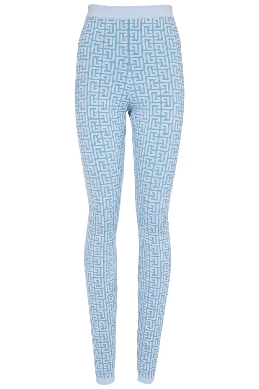Monogram Knit Legging - Bleu Cozy Oversized Leggings