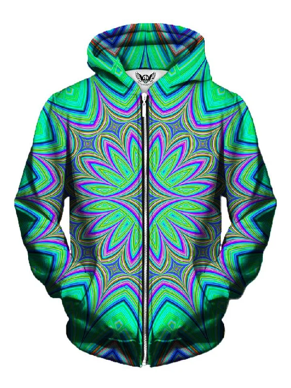 Water Blossom Flower Mandala Zip-Up Hoodie Hoodie with Toggle Buttons Decorative Unique Water Blossom Flower Mandala Zip-Up Hoodie Hoodie with Toggle Buttons Decorative Unique