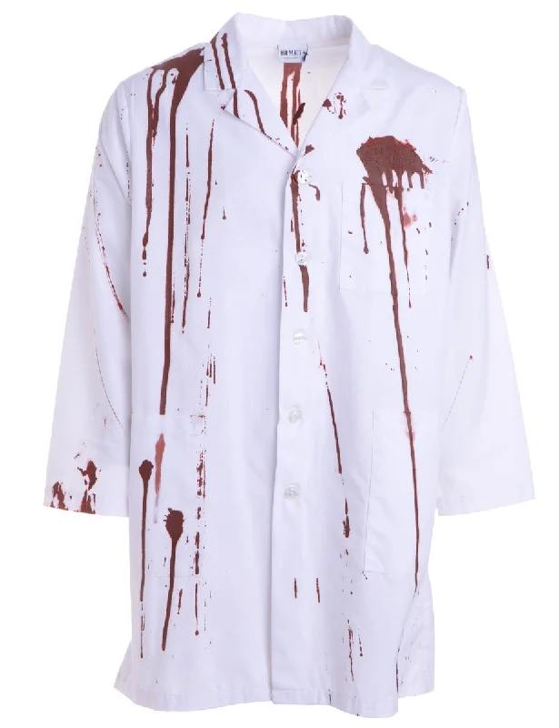Reclaimed Bloody Halloween Doctors Coat Jersey Tulle Batik