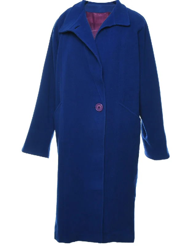 Single Breasted Wool Coat - L Cape Coat Herringbone Coat Tweed Coat