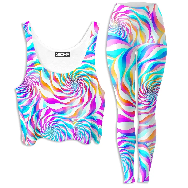 Cloud Surfing Crop Top and Leggings Combo Nylon Fabric Polyester Fabric Spandex Fabric Cloud Surfing Crop Top and Leggings Combo Nylon Fabric Polyester Fabric Spandex Fabric