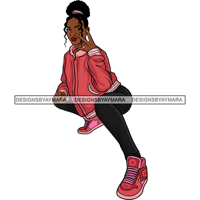Sexy Afro Beauty Rapper Squatting Wearing Sweatshirt Leggings Updo Bun Hairstyle SVG JPG PNG Vector Clipart Cricut Silhouette Cut Cutting Fashionable Quick-Dry Leggings Sexy Afro Beauty Rapper Squatting Wearing Sweatshirt Leggings Updo Bun Hairstyle SVG JPG PNG Vector Clipart Cricut Silhouette Cut Cutting Fashionable Quick-Dry Leggings