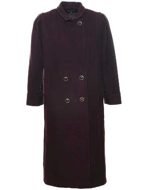 Double Breasted Wool Coat - M Suede Jacket Faux Fur Jacket Puffer Jacket