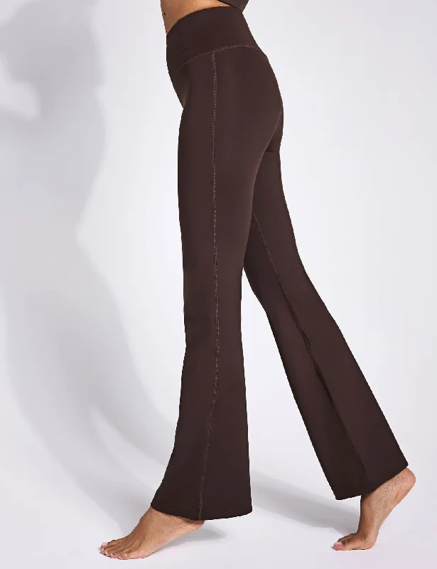 Compressive Flare Legging - Cocoa Bean Comfortable Leggings with Pockets