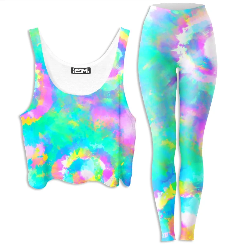 Day Dreams Crop Top and Leggings Combo Chenille Blend Fleece Blend Nylon Blend