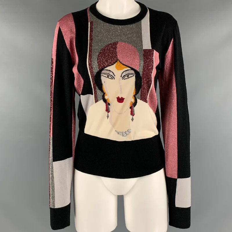 DOLCE & GABBANA Size 8 Multi Color Cashmere Blend Long Sleeve Pullover Turtleneck Warm Pullover DOLCE & GABBANA Size 8 Multi Color Cashmere Blend Long Sleeve Pullover Turtleneck Warm Pullover