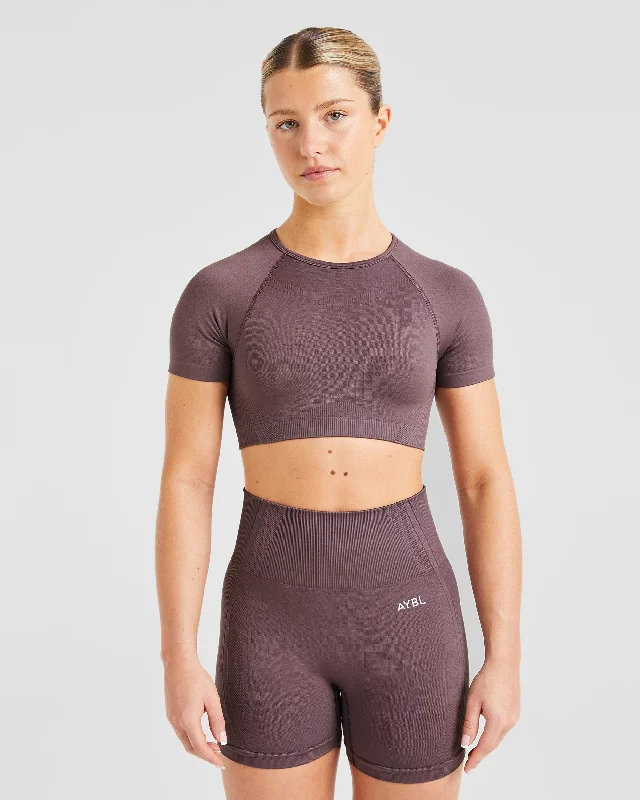 Balance V3 Seamless Crop Top - Coffee Bean Sequined Glittery Shiny