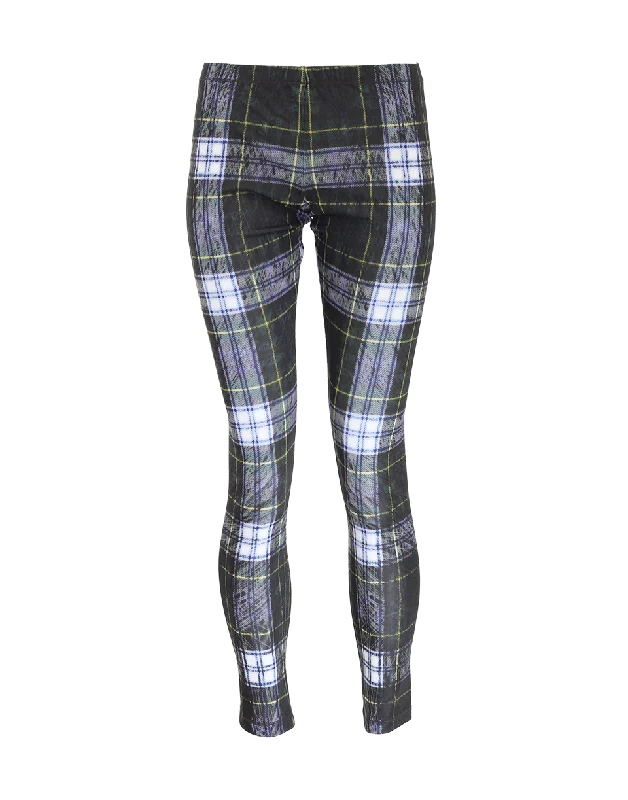Printed Plaid Leggings Fashionable Minimal Active Leggings