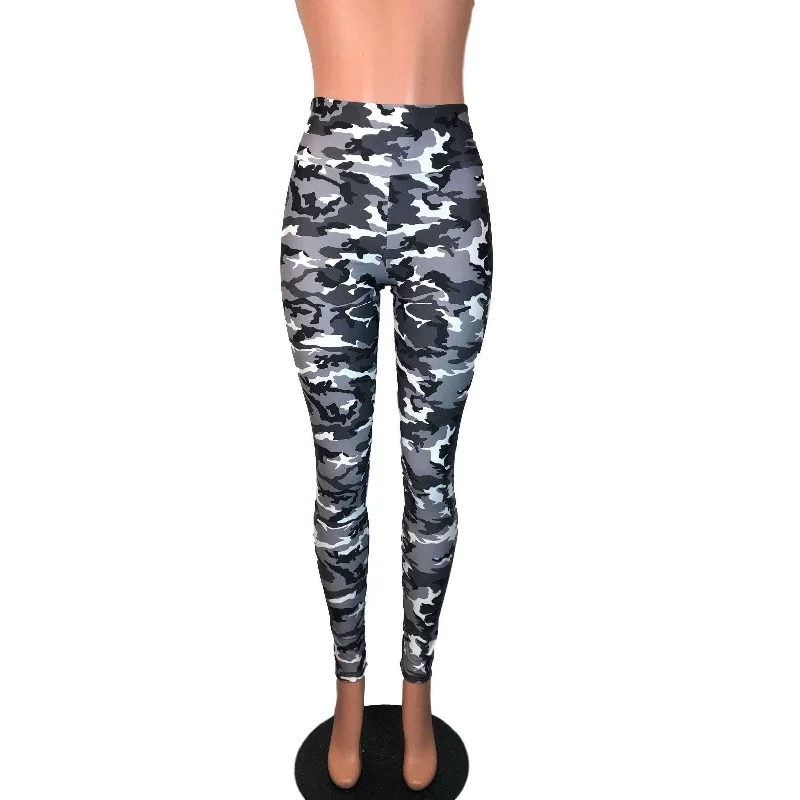 Black & White Camo Camouflage High Waist Leggings Pants Fashionable Smooth Fit Leggings Black & White Camo Camouflage High Waist Leggings Pants Fashionable Smooth Fit Leggings