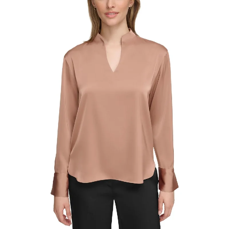 Calvin Klein Womens V-Neck Pullover Blouse dolman Sleeve Top