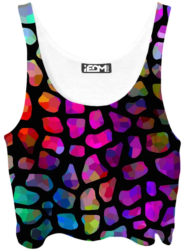 Jewel Giraffe Spots Crop Top Cozy Warm Stylish