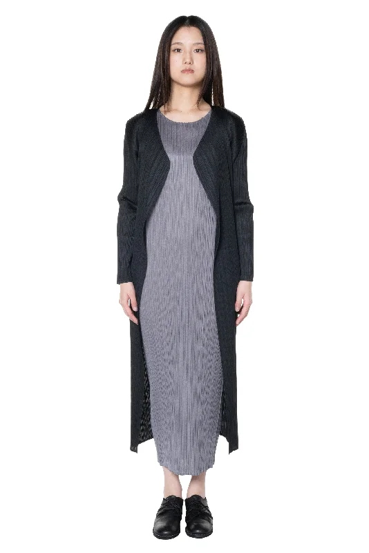 Basics Long Coat Black Trapeze Tunic Caftan