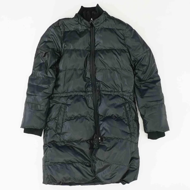 Black Puffer Coat Collared Crew Neck Turtle Neck