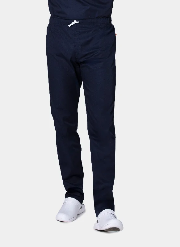 HappyFIT Unisex Scrub Trousers - Navy Trousers Flared Retro