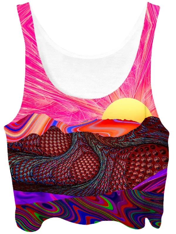 Trippy Trek Crop Top Polka Dot Checkered Tartan