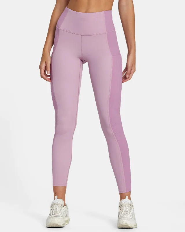 VA Sport Rib Block Technical High Waist Leggings - Lilac Trendy Ombre Effect Leggings
