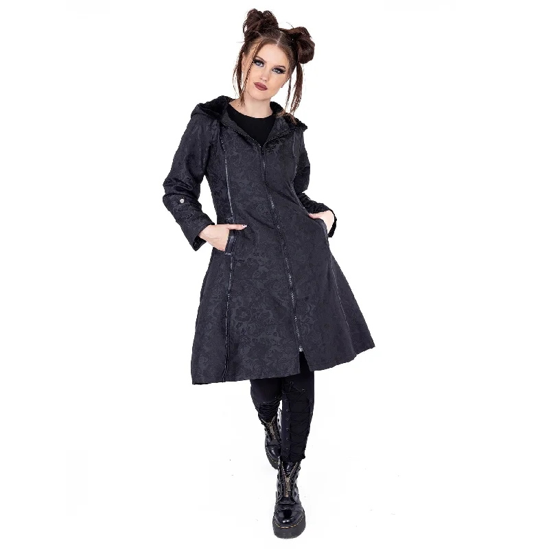 MEDEA COAT - BLACK Turtleneck Jacket Crew Neck Jacket V-Neck Jacket