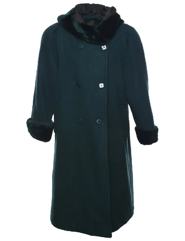 Double Breasted Fur Collar Coat - XXL Parka Anorak Hoodie