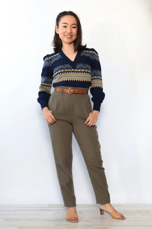Byblos High Waist Taper Trousers XS/S Trousers Versatile Stylish