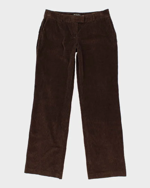 Women's Brown Massimo Dutti Corduroy Trousers - W32 L31 Trousers stylish elegant