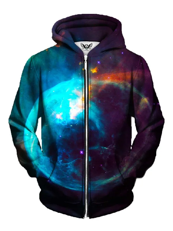 New Earth Blue Planet Galaxy Zip-Up Hoodie Hoodie with Tied Waist Feminine Flattering New Earth Blue Planet Galaxy Zip-Up Hoodie Hoodie with Tied Waist Feminine Flattering