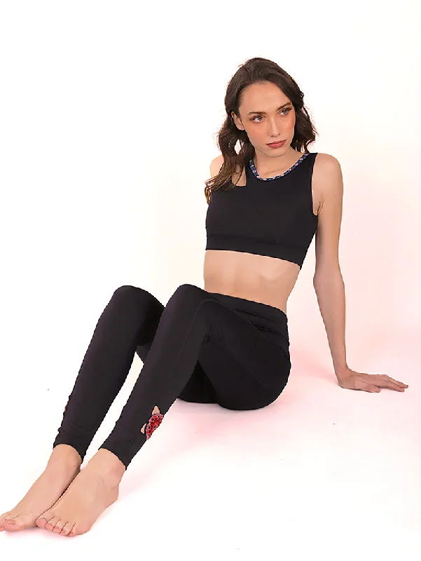 Black Tubu Leggings Comfortable Sports Performance Tights