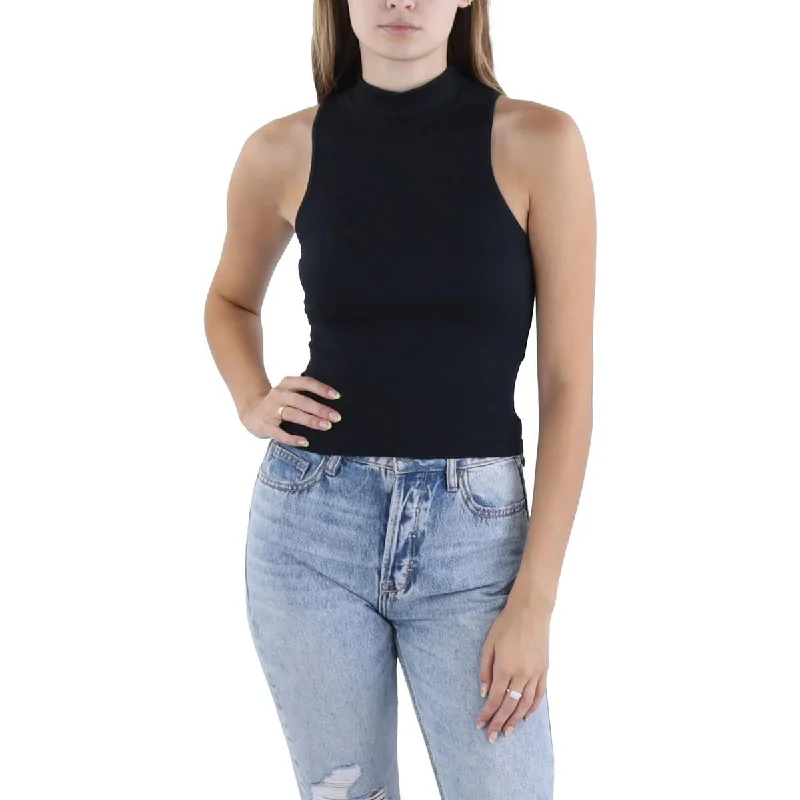 Almost Famous Womens Juniors Mock-Neck Seamless Pullover Top Thick Cable Knit