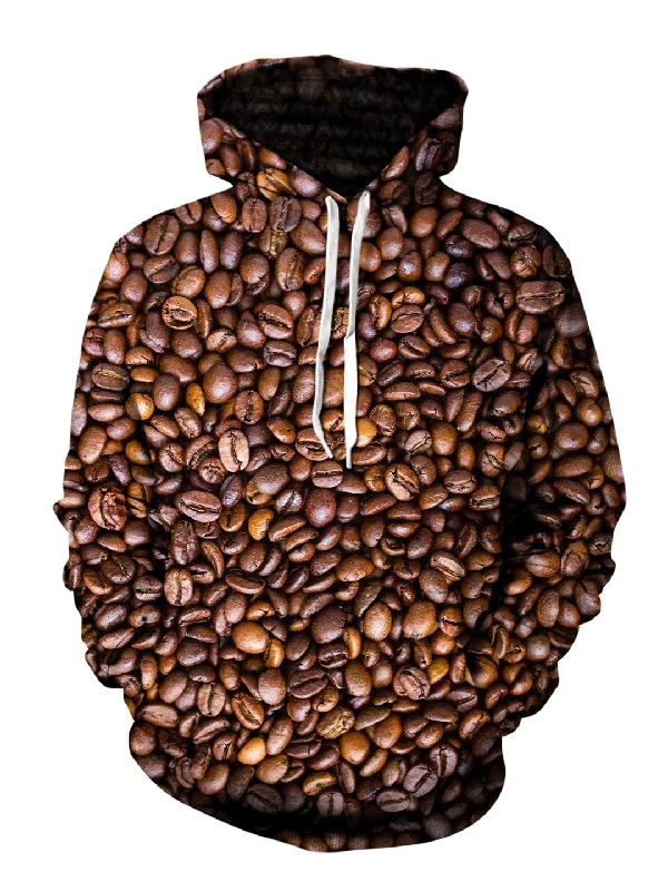 Aroma Coffee Bean Pullover Hoodie Hoodie with Zipper Versatile Modern