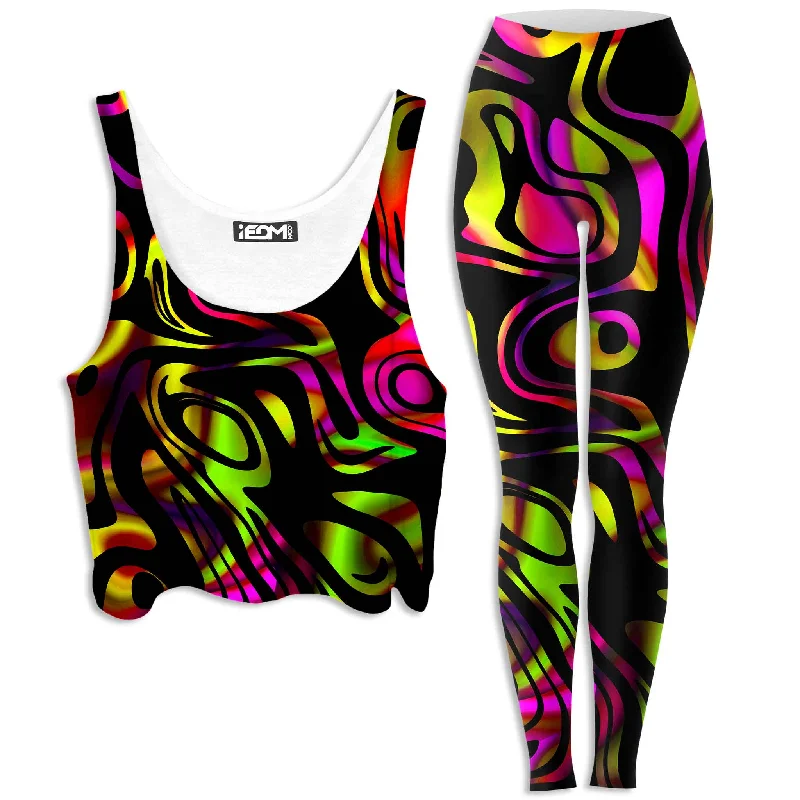Color Evolution Crop Top and Leggings Combo Fleece Fabric Down Fabric Feather Fabric Color Evolution Crop Top and Leggings Combo Fleece Fabric Down Fabric Feather Fabric