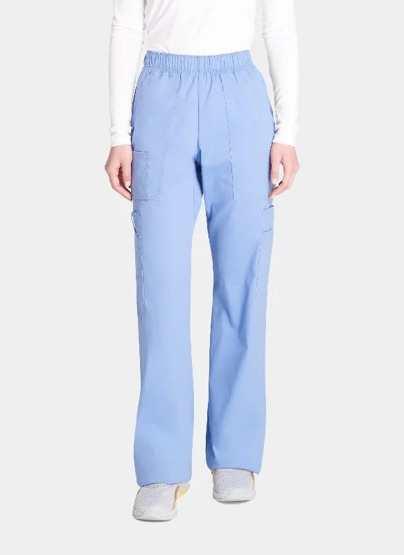 Cherokee Core Stretch Mid Rise Pull-On Cargo Scrub Trousers WWE4005 - True Ceil Trousers Elastic Waist Soft Cherokee Core Stretch Mid Rise Pull-On Cargo Scrub Trousers WWE4005 - True Ceil Trousers Elastic Waist Soft