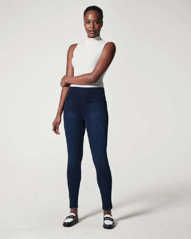 Jean-ish® Ankle Leggings Twilight Rinse - SPANX Fashionable Ribbed Knit Leggings