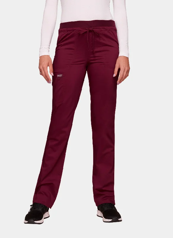 Cherokee WW Revolution Mid Rise Tapered Leg Drawstring Scrub Trousers WWE105 - Wine Trousers Corduroy Warm Cherokee WW Revolution Mid Rise Tapered Leg Drawstring Scrub Trousers WWE105 - Wine Trousers Corduroy Warm
