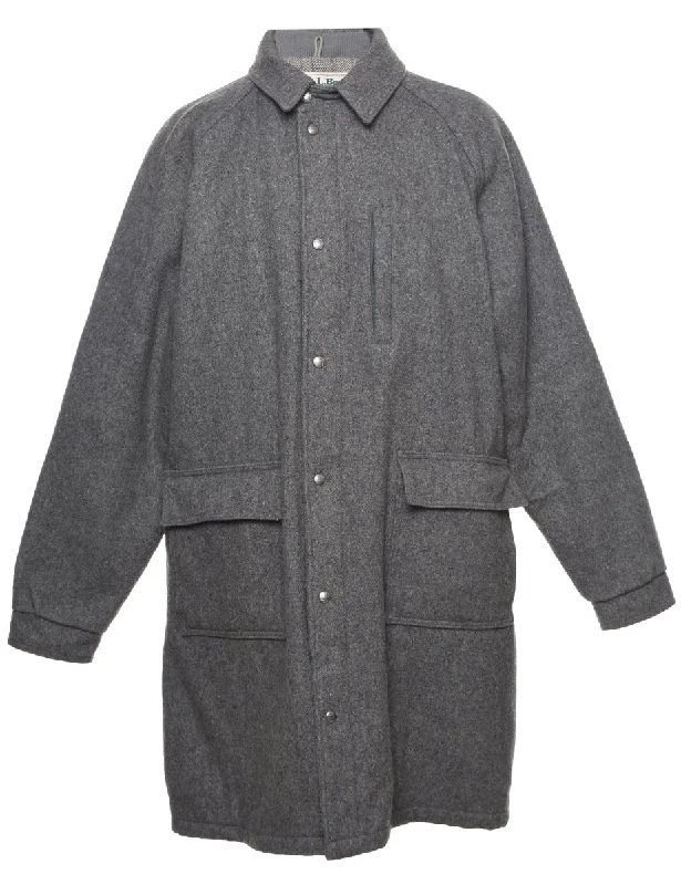 L.L. Bean Wool Coat - XL Hooded Jacket Zipper Jacket Button Jacket