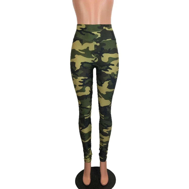 Camo or Camouflage High Waisted Leggings Pants Stylish Athletic Wear Leggings