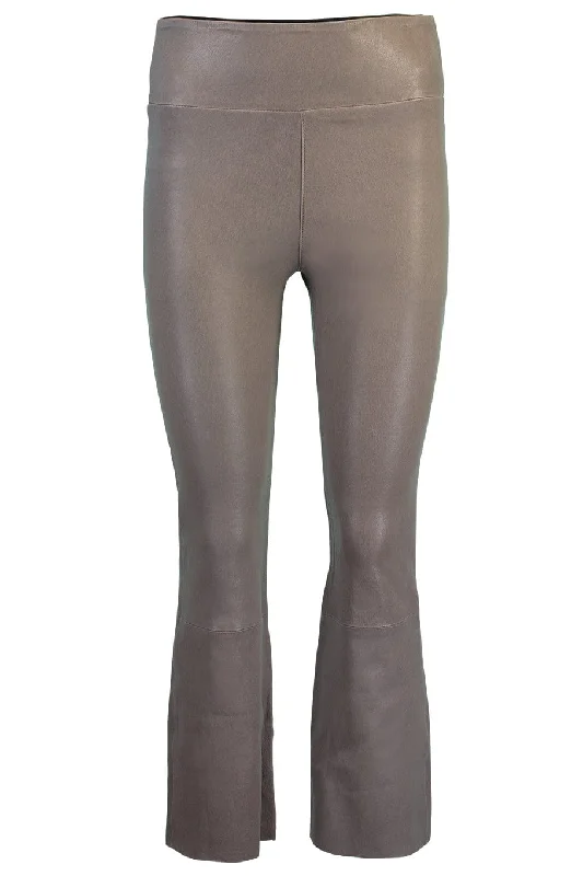 Crop Ankle Flare Legging - Washed Grey Trendy Fitness Leggings