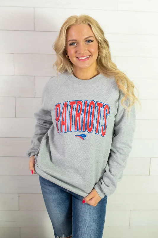 Patriots Sweatshirt-Heather Grey Hoodie with Earth Tones Natural Calm