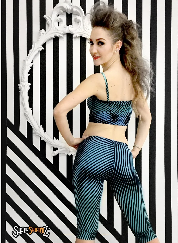 Women's Illusion Blue Black Leggings - Ultra Contour Cozy Workout Performance Leggings Women's Illusion Blue Black Leggings - Ultra Contour Cozy Workout Performance Leggings