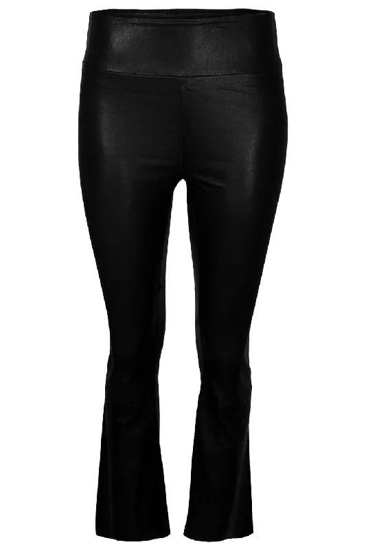 Crop Flare Legging - Black Trendy Color Block Leggings