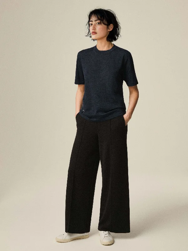 The Flow Trousers Women - Anthracite Black Trousers Handmade Artisanal