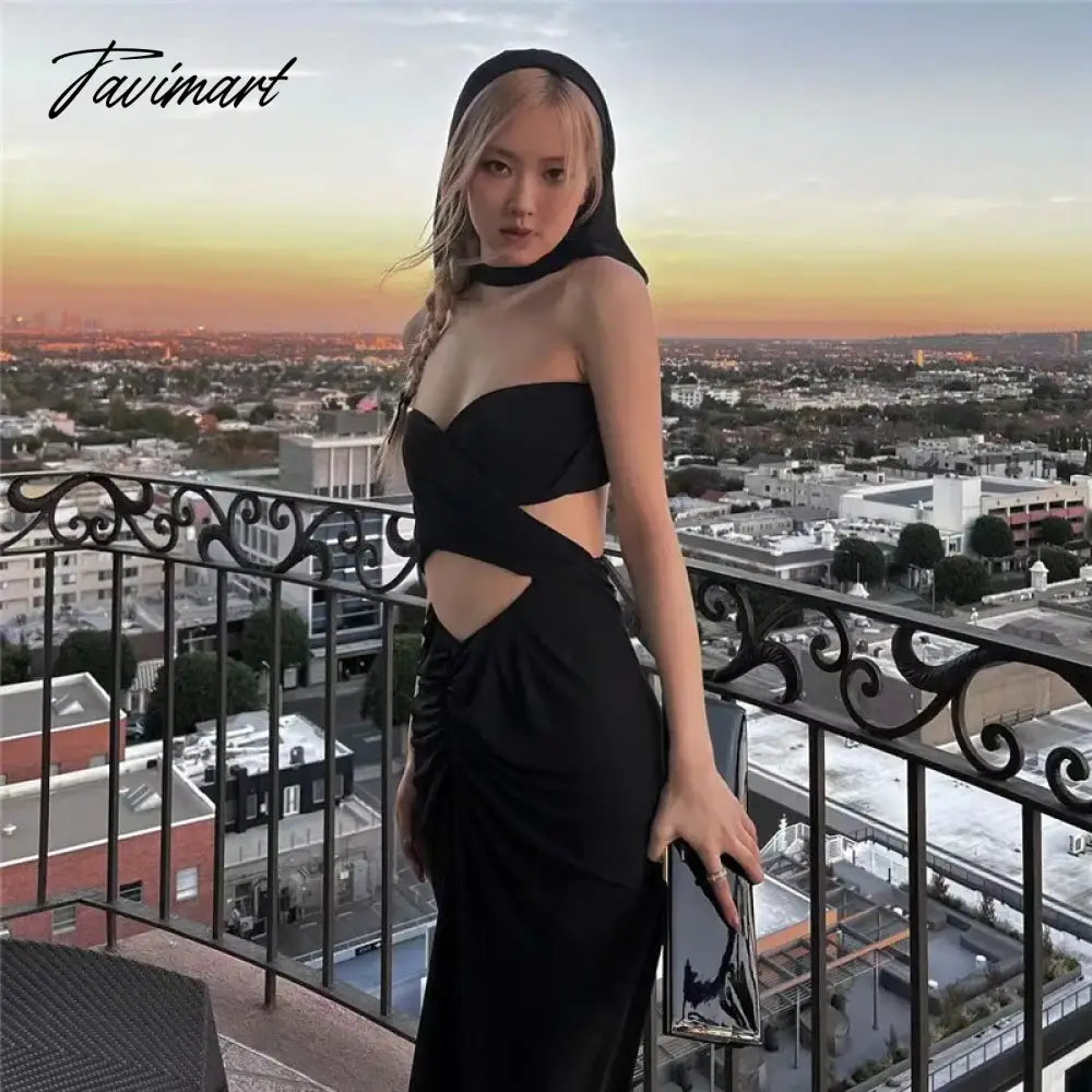 Tavimart European and American style spring new women's fashion openwork sexy crop top hooded slim hip bottom dress Faux Fur Fabric Real Fur Fabric Shearling Fabric Tavimart European and American style spring new women's fashion openwork sexy crop top hooded slim hip bottom dress Faux Fur Fabric Real Fur Fabric Shearling Fabric