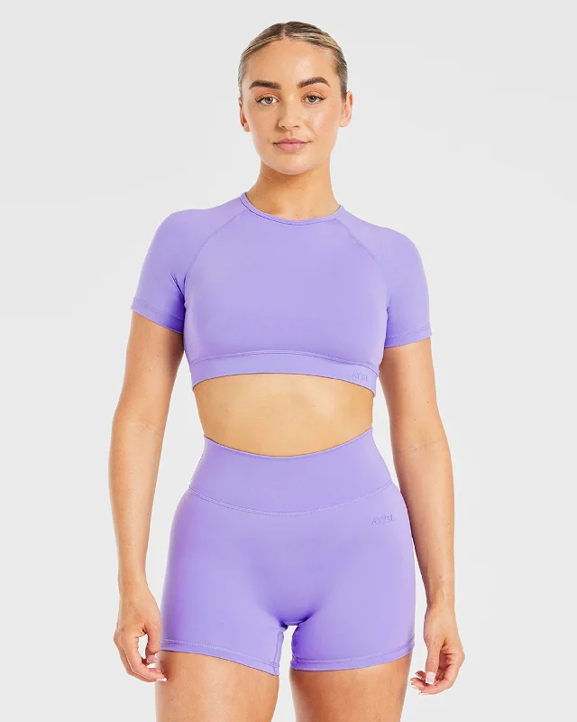 Staple Crop Top - Vibrant Violet Wool Fabric Cashmere Fabric Tweed Fabric