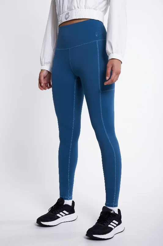 Power Training Legging- Ocean Blue Cozy Workout Performance Leggings