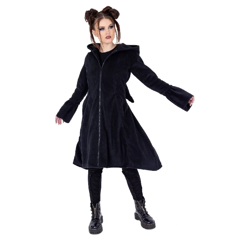 VERITY COAT - BLACK Houndstooth Coat Plaid Coat Tartan Coat