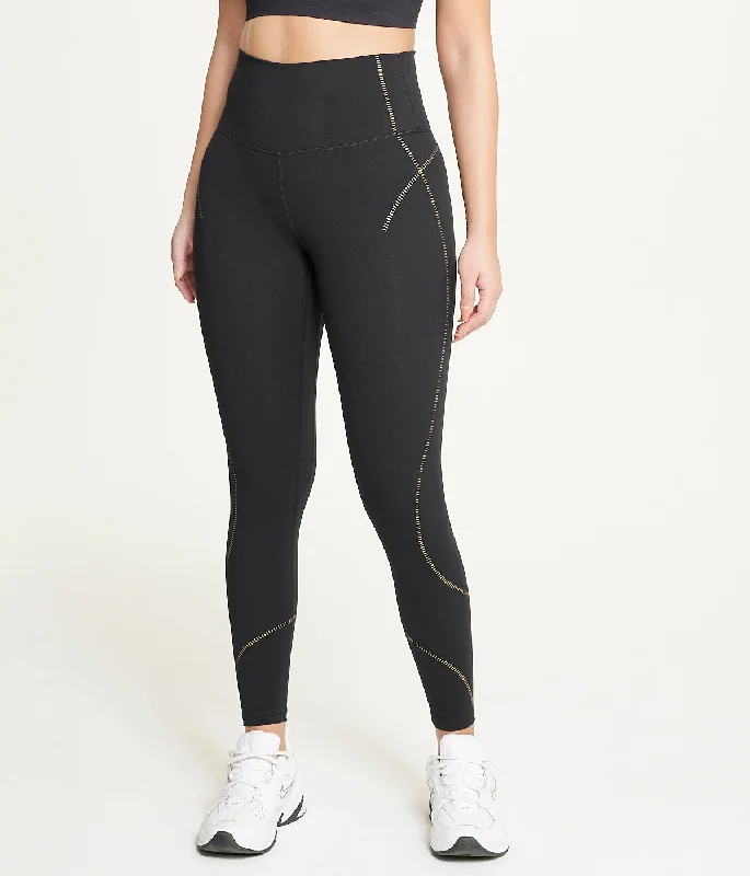Contrast Stich Legging Comfortable Power Mesh Leggings