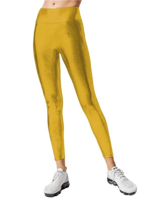 Spandex Leggings - Metallic Gold Cozy Bootcut Leggings