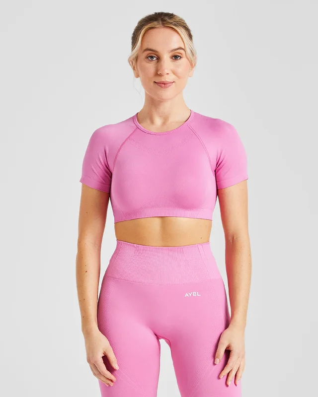 Balance V3 Seamless Crop Top - Bubblegum Pink Fashionable Trendy Casual