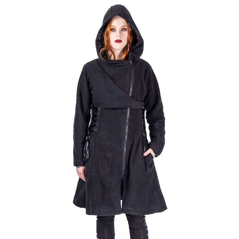 KELPIE COAT - BLACK Vent Hem Cuff