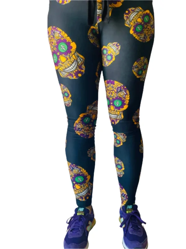 Spandex Leggings - Sugar Skulls Trendy Activewear Leggings